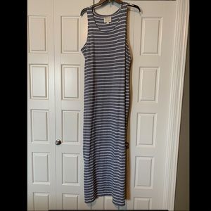Blue & White Stripe Maxi Dress